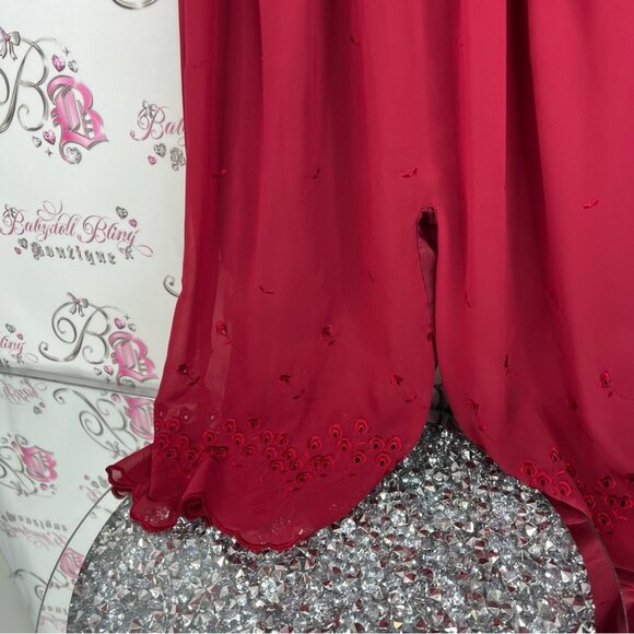 Belage one piece pants suit jumper vintage Elegant Red Long Sleeve Jumpsuit - Picture 4 of 15